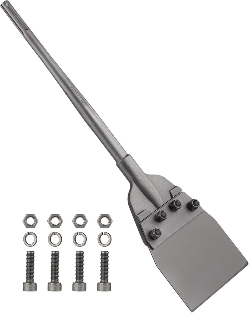 Firecore SDS Max Floor Scraper, 6 Inch SDS Max Thinset Removal Chisel Bits Scaling Chisel Tool for Rotary Hammer Drill, Steel Shovel Bits for Removing Vinyl Flooring VCT Tiles Linoleum Concrete Mortar - Image 1